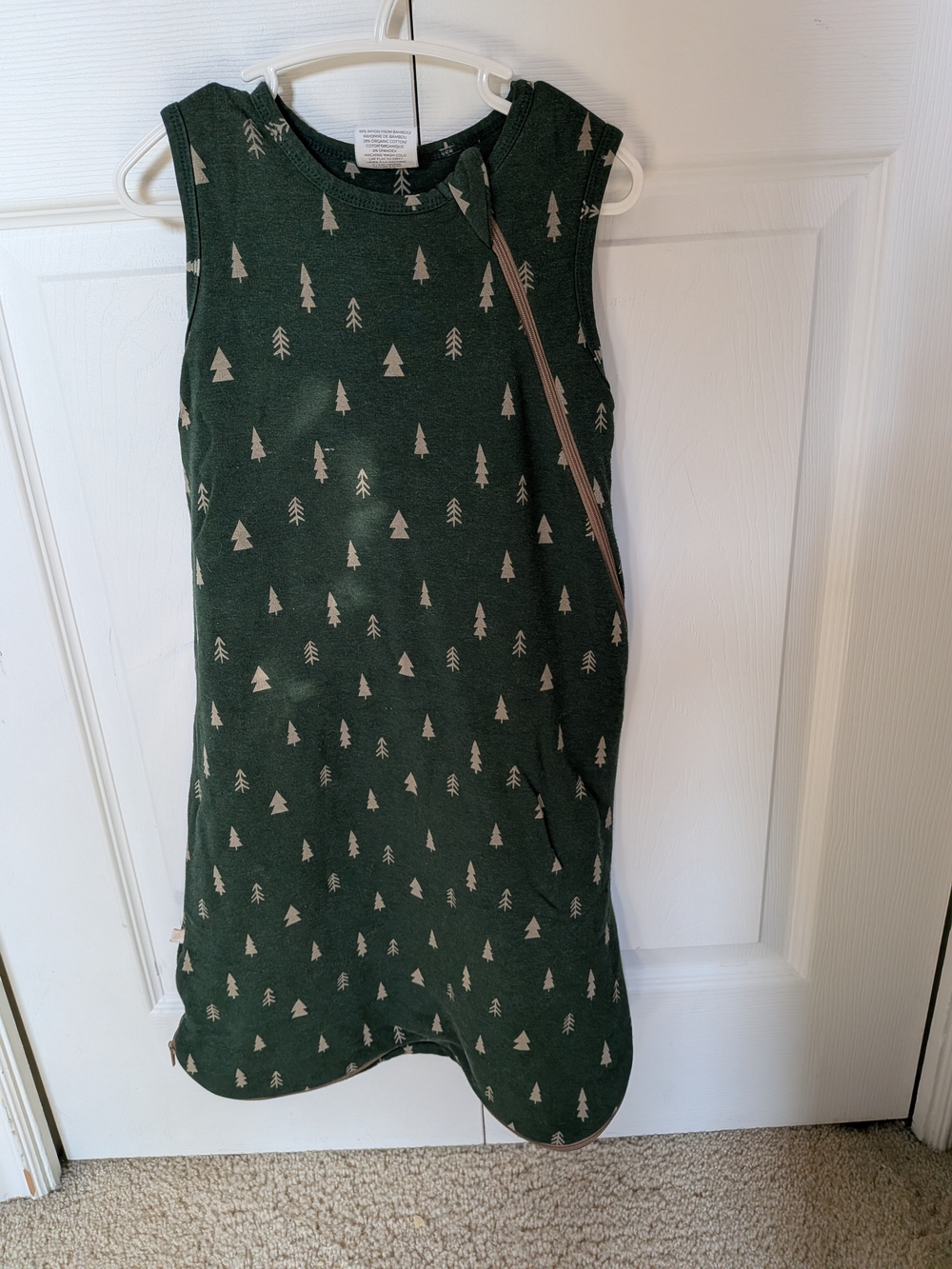 Sleeveless Green Tree-Print Sleep Sack for Kids